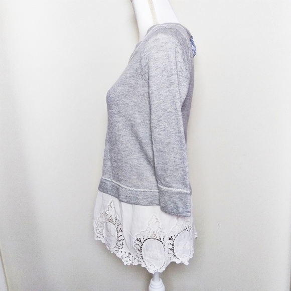 Anthro Postmark Heather Gray 3/4 Sleeve Blouse XS - Picture 5 of 10